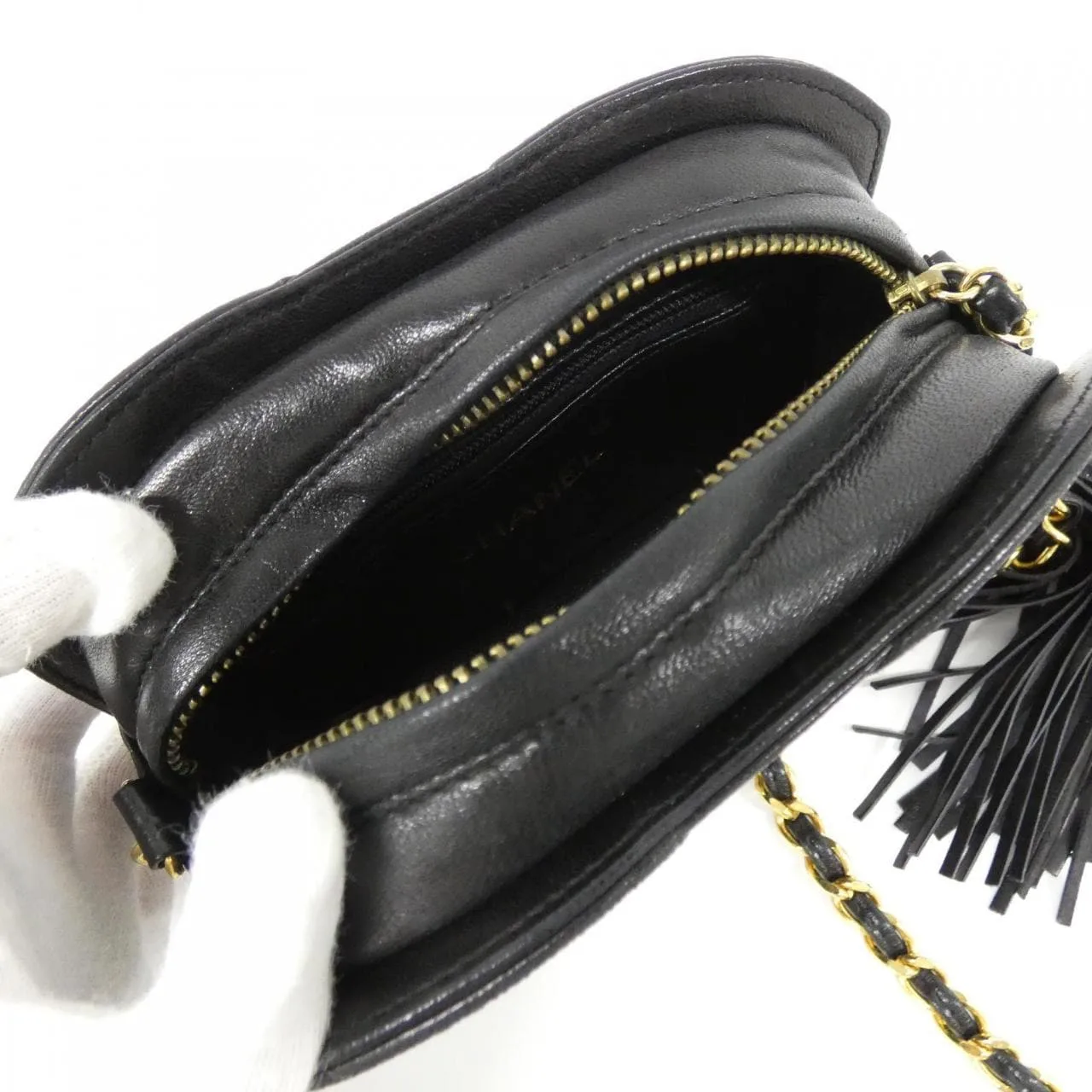 CHANEL Shoulder Lambskin 黑色 羊皮 中古品A - 縮圖 6