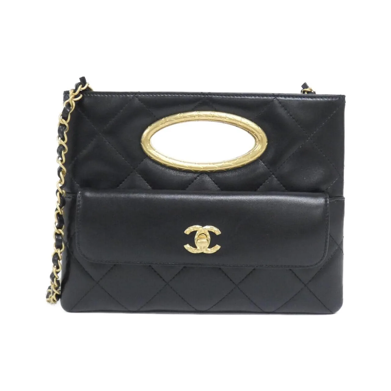 CHANEL AS5038 Handbag Lambskin Black