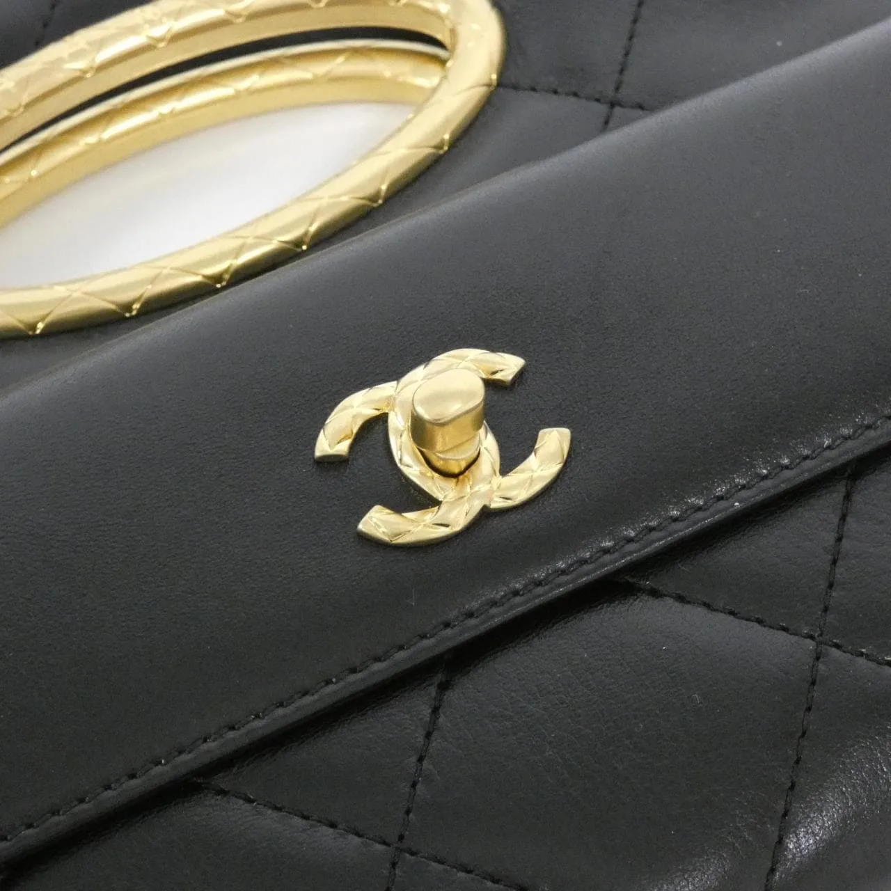 CHANEL AS5038 Handbag Lambskin 黑色 羊皮 中古品A - 縮圖 4