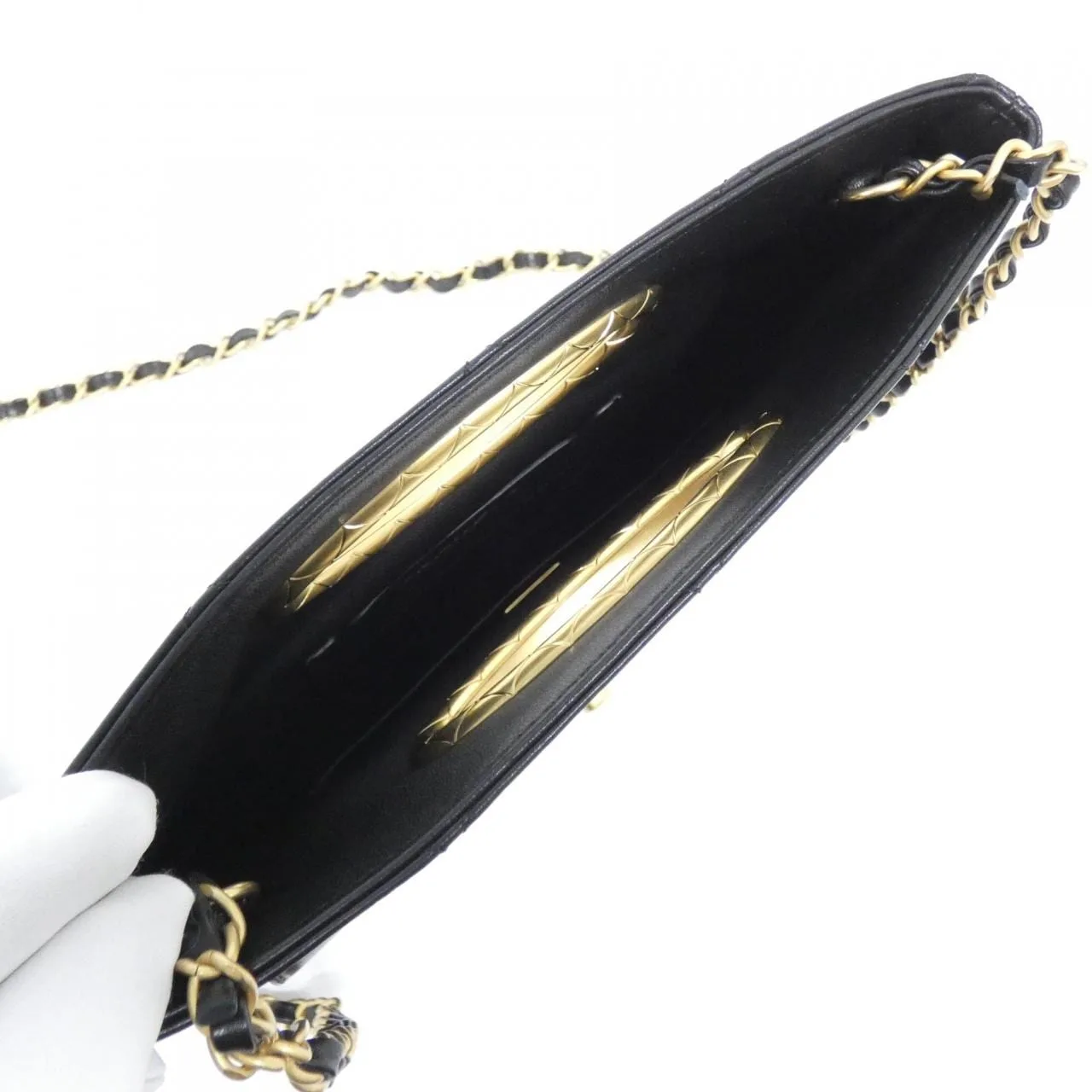 CHANEL AS5038 Handbag Lambskin 黑色 羊皮 中古品A - 縮圖 6