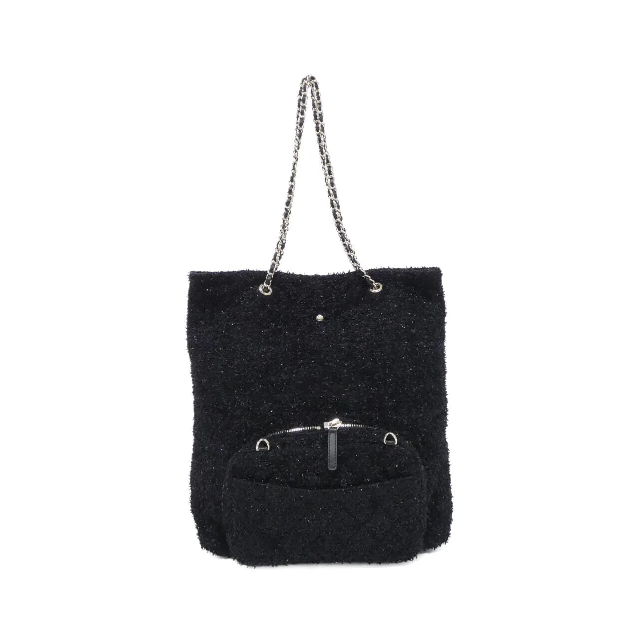 CHANEL Handbag Tweed Black Tweed Rank A - Thumbnail 2