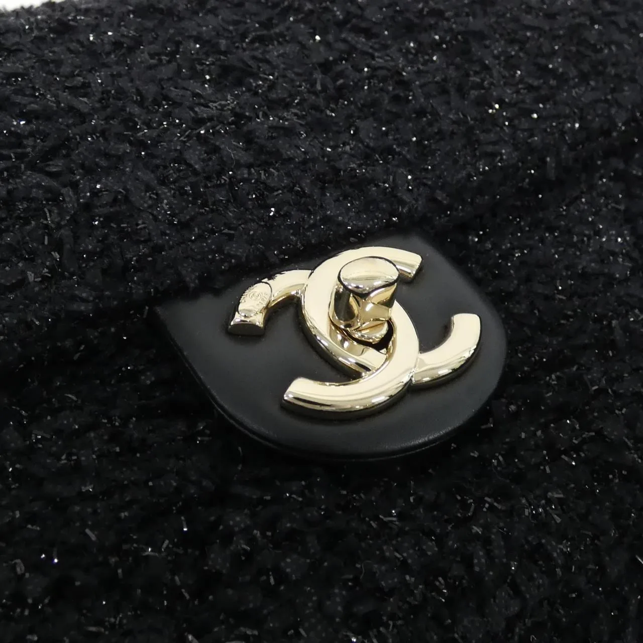 CHANEL Handbag Tweed Black Tweed Rank A - Thumbnail 4