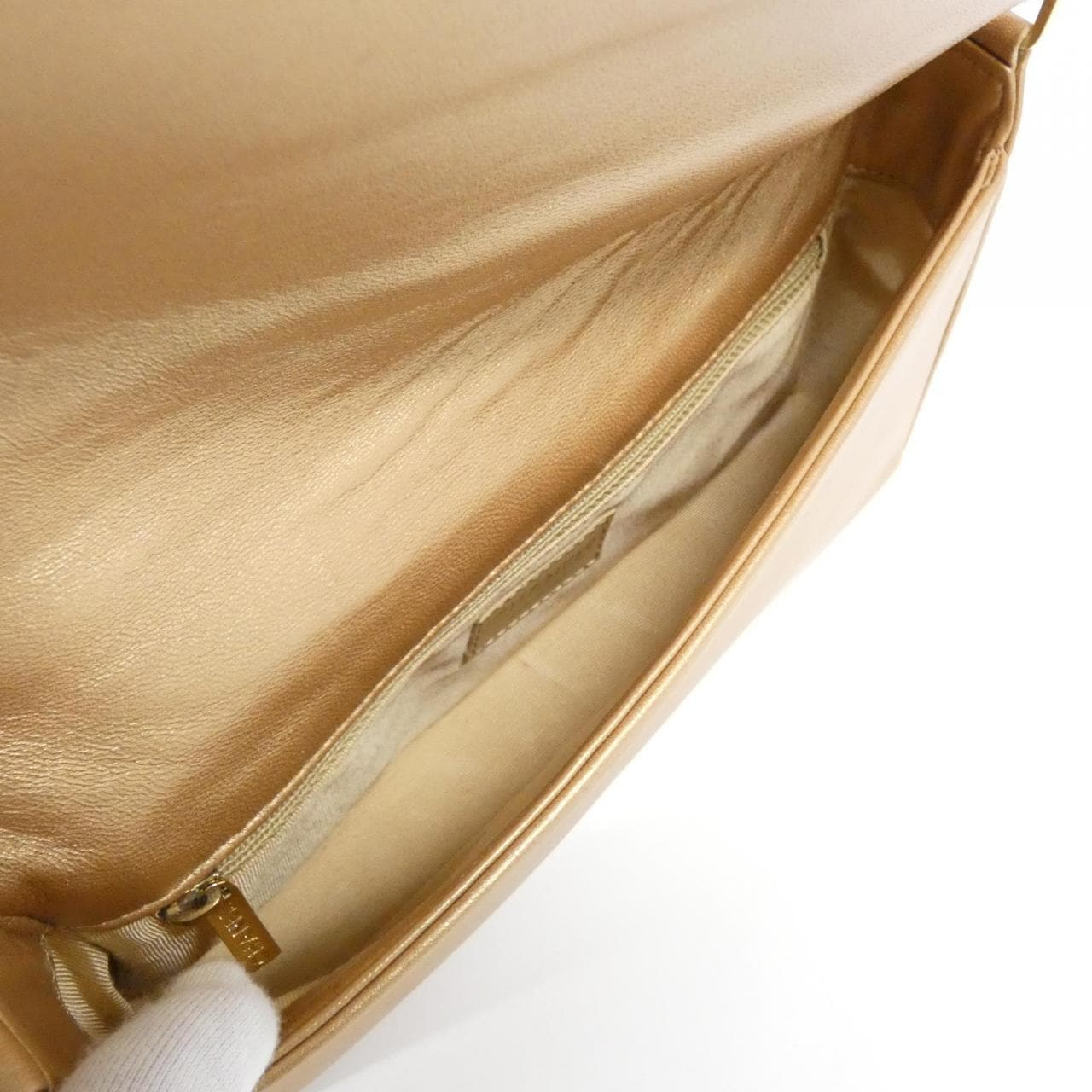 CHANEL 17370 Shoulder Bag Lambskin 金色 羊皮 中古品B - 縮圖 8