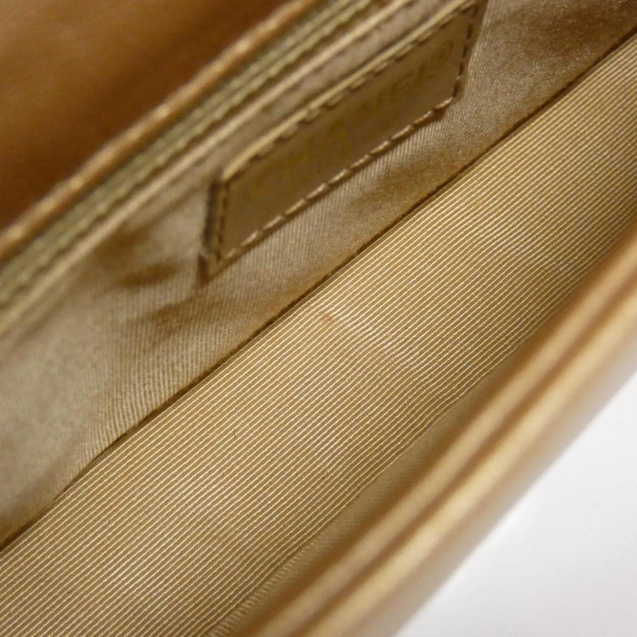 CHANEL 17370 Shoulder Bag Lambskin 金色 羊皮 中古品B - 縮圖 9