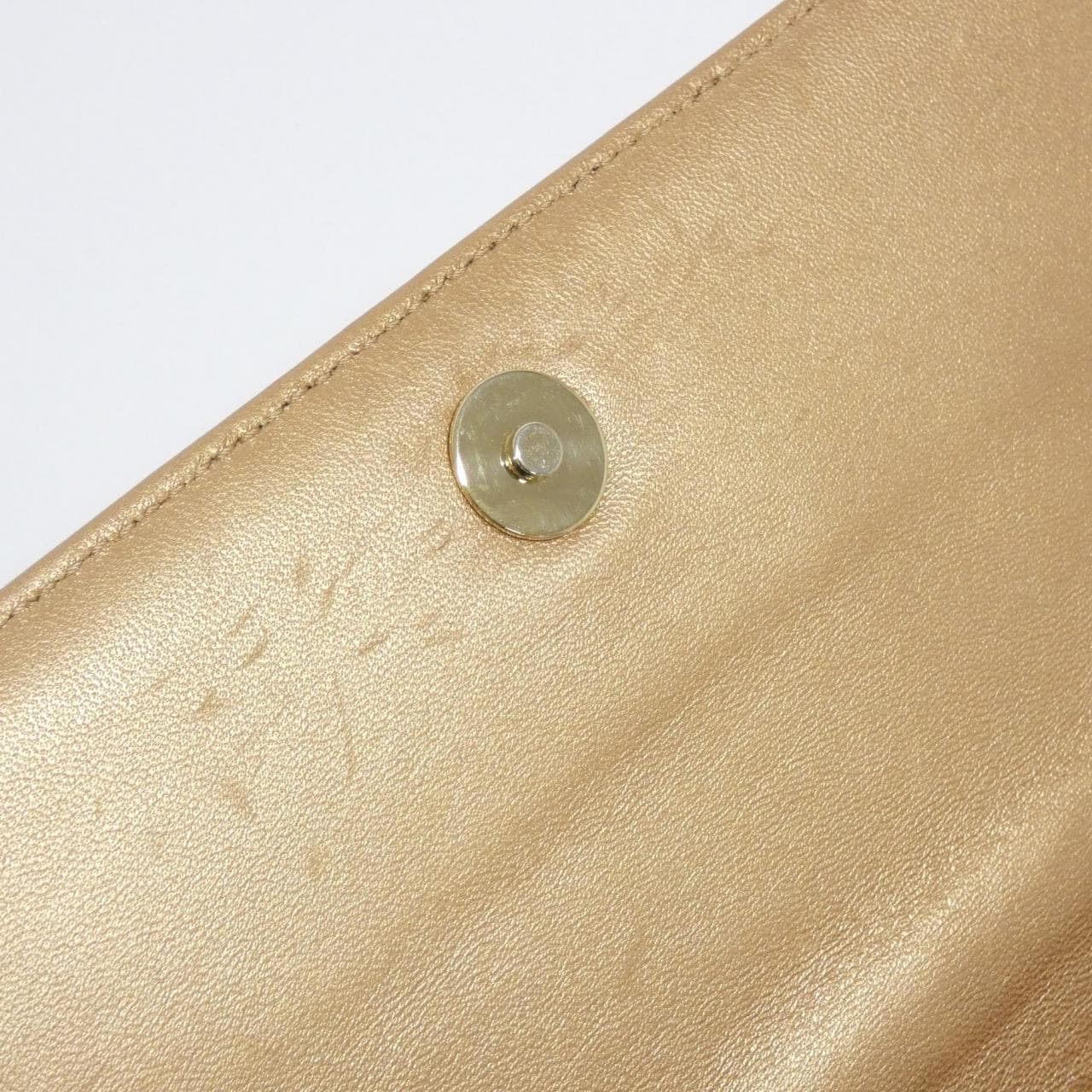 CHANEL 17370 Shoulder Bag Lambskin 金色 羊皮 中古品B - 縮圖 10