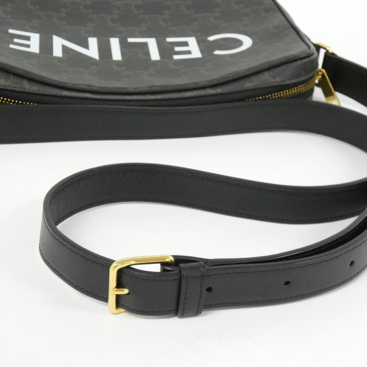 CELINE Triomphe 194502CIM Shoulder Bag Canvas Black Canvas - Thumbnail 7