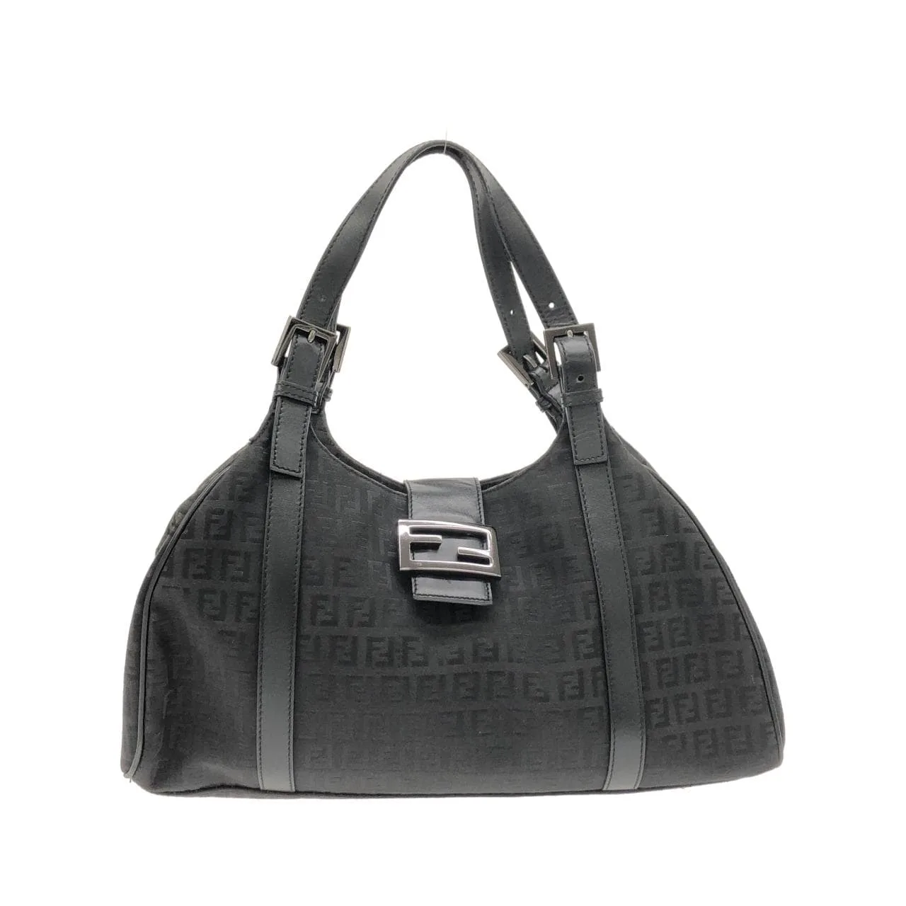 FENDI Baguette 8BR463 JQ5 Shoulder Canvas Black