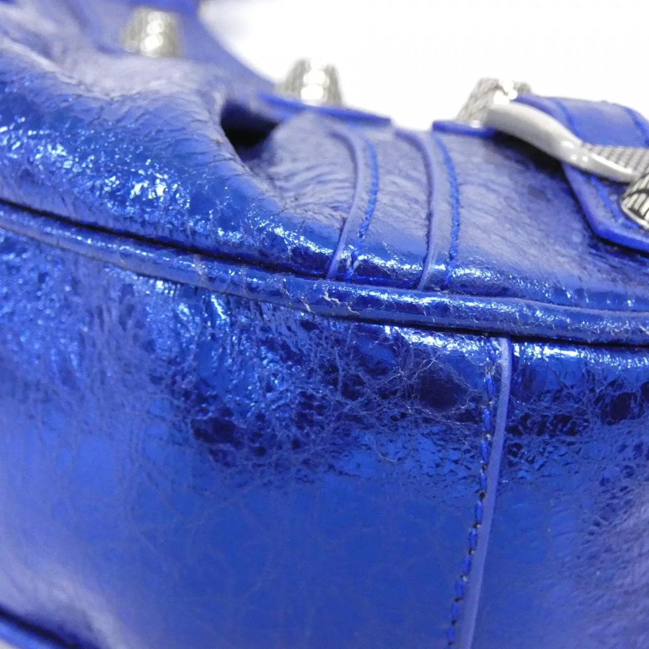 BALENCIAGA Le Cagole 671309 0GT3Y Shoulder Lambskin 黑色 羊皮 中古品A - 縮圖 3