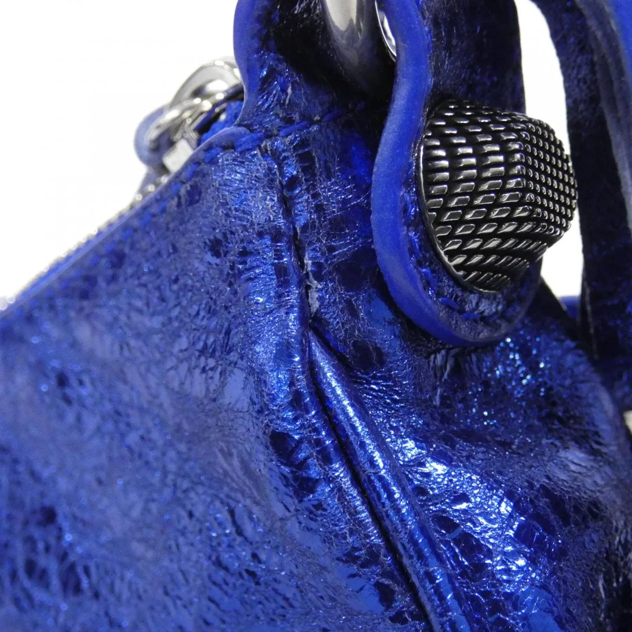 BALENCIAGA Le Cagole 671309 0GT3Y Shoulder Lambskin 黑色 羊皮 中古品A - 縮圖 6