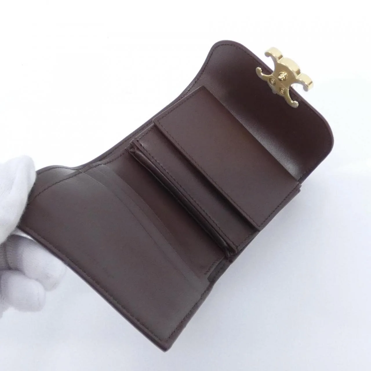 CELINE 10D783DPV Wallet 金色 新品 - 縮圖 4