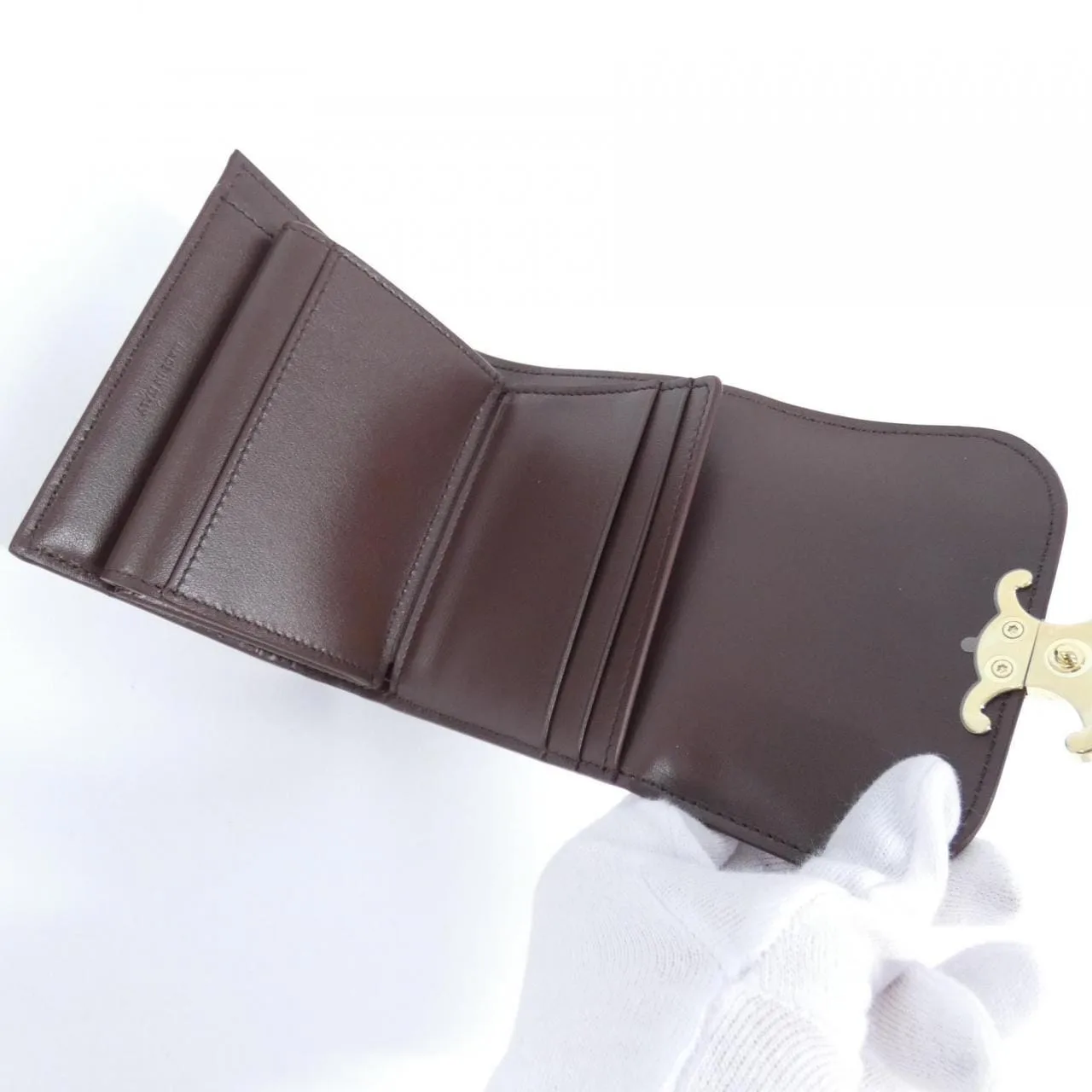 CELINE 10D783DPV Wallet 金色 新品 - 縮圖 5