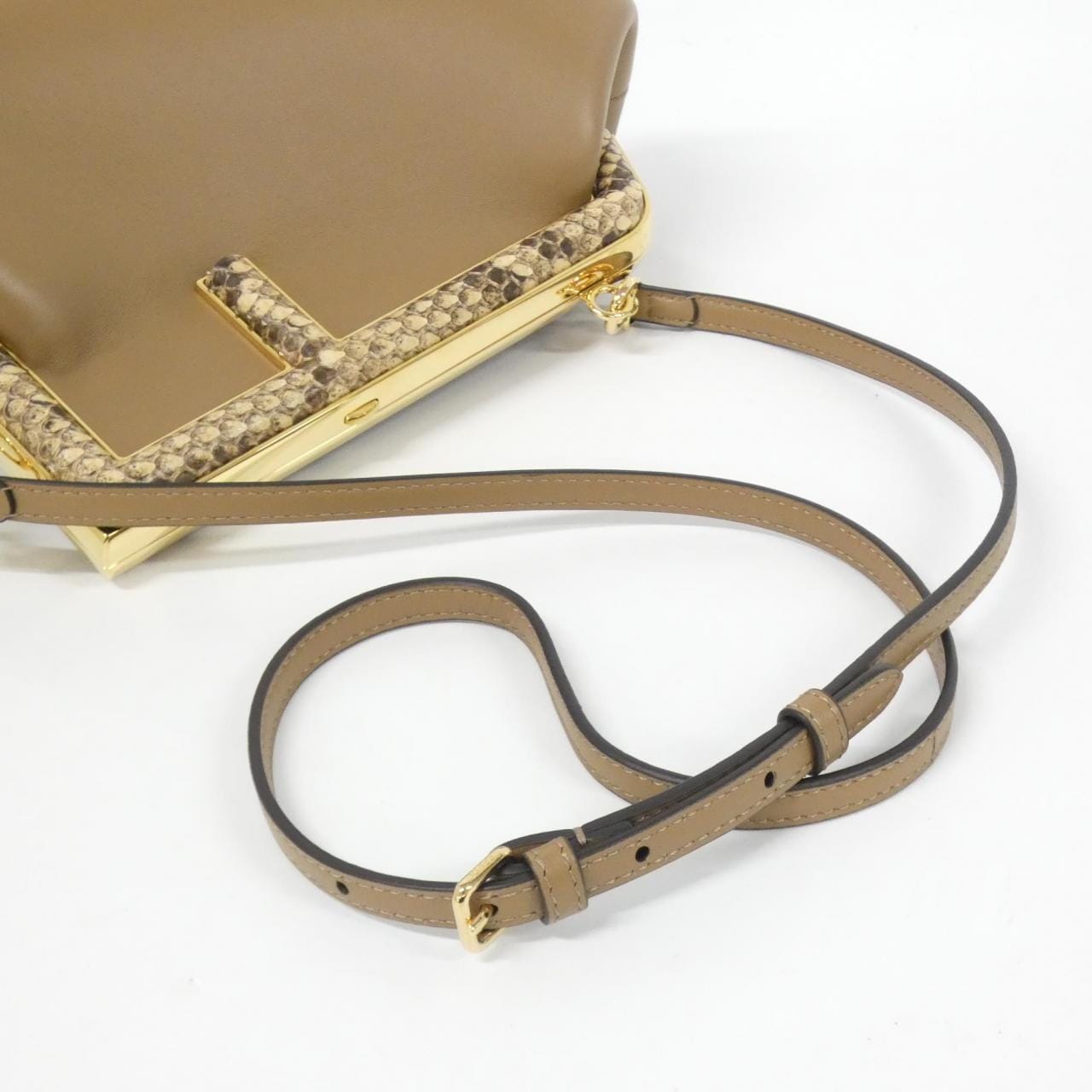 FENDI Fendi First 8BP129 AGWR Bag Python Black Python - Thumbnail 6