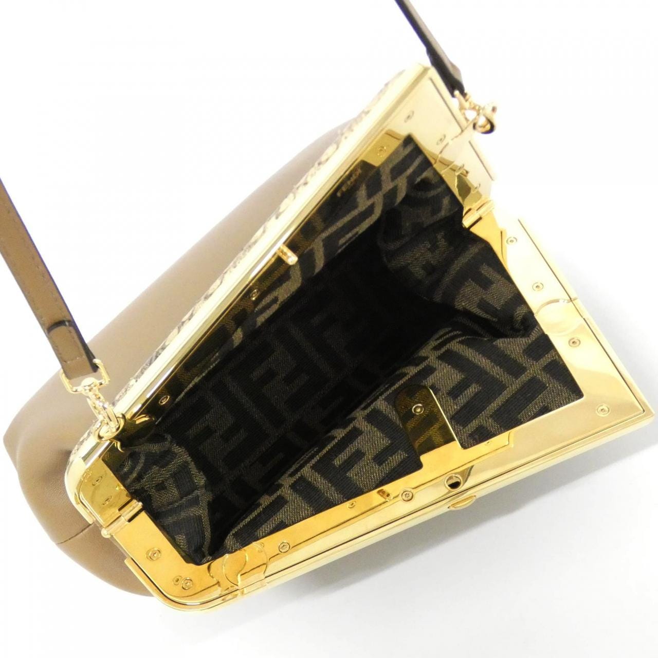 FENDI Fendi First 8BP129 AGWR Bag Python Black Python - Thumbnail 7