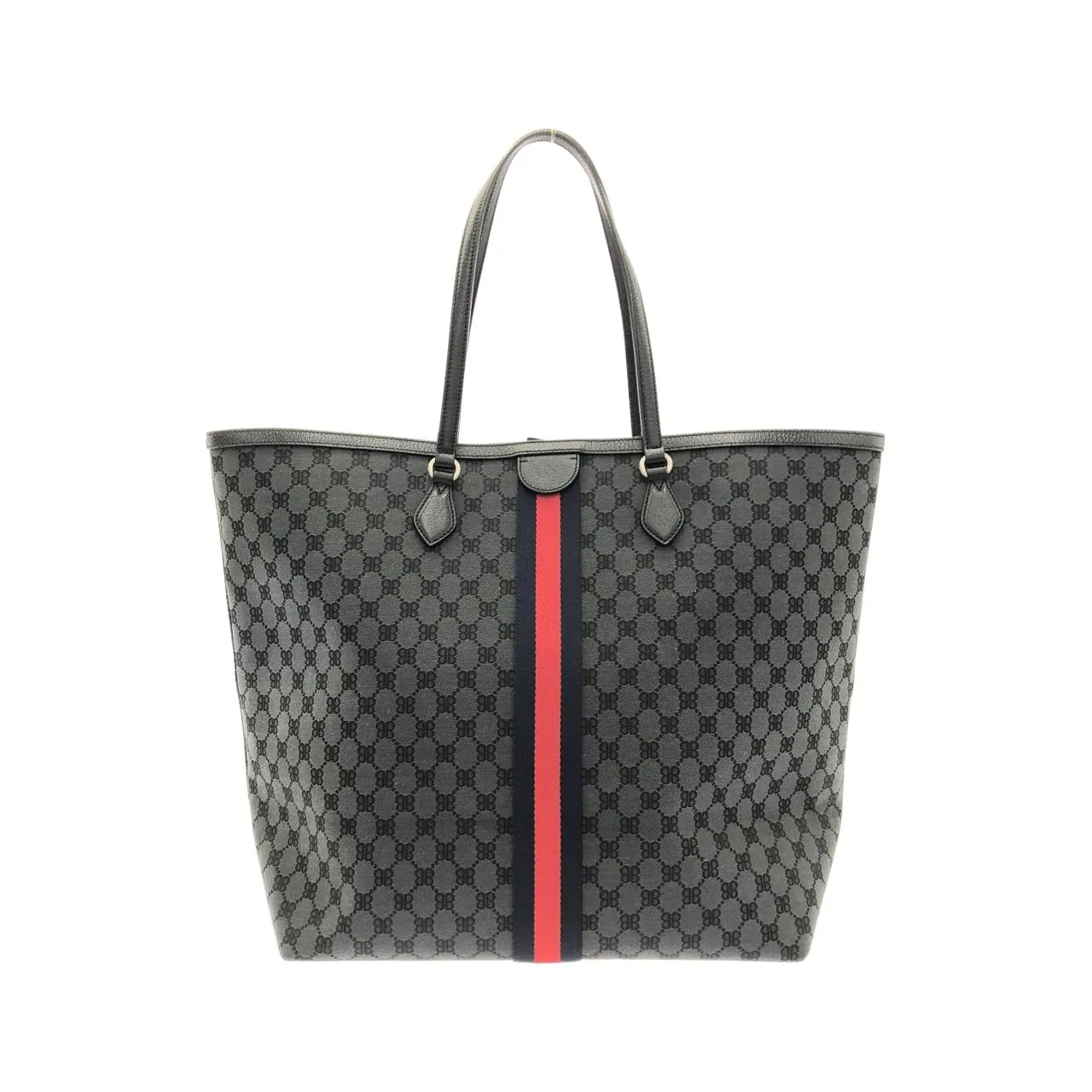 BALENCIAGA 680127 2103X Tote Canvas 黑色 帆布 中古品A - 縮圖 2