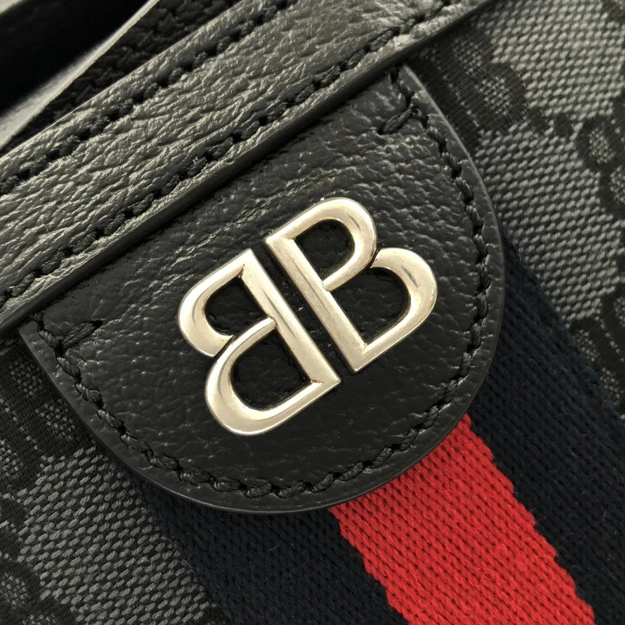 BALENCIAGA 680127 2103X Tote Canvas 黑色 帆布 中古品A - 縮圖 4