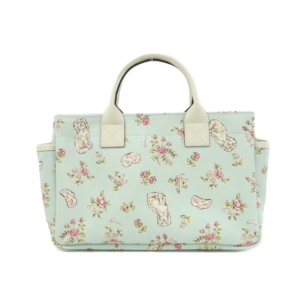 GUCCI 628159 手提包 帆布 白色 帆布 中古品A - 縮圖 2