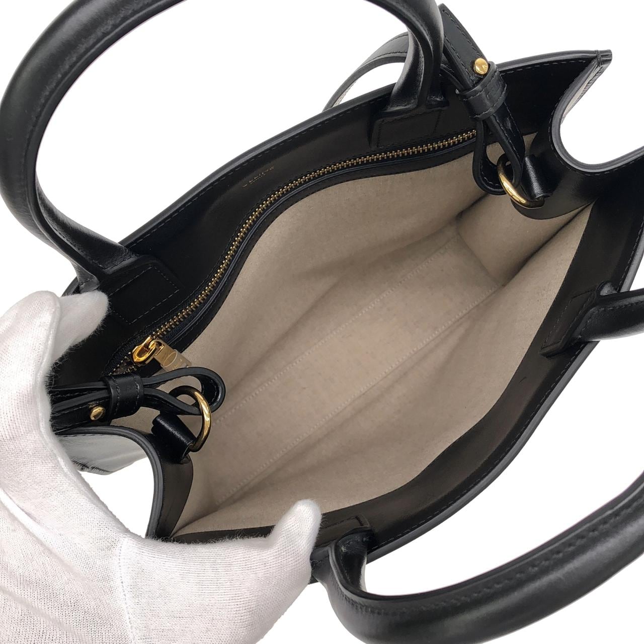 CELINE Cabas 194352CS8 Bag Canvas Black Canvas Rank A - Thumbnail 7