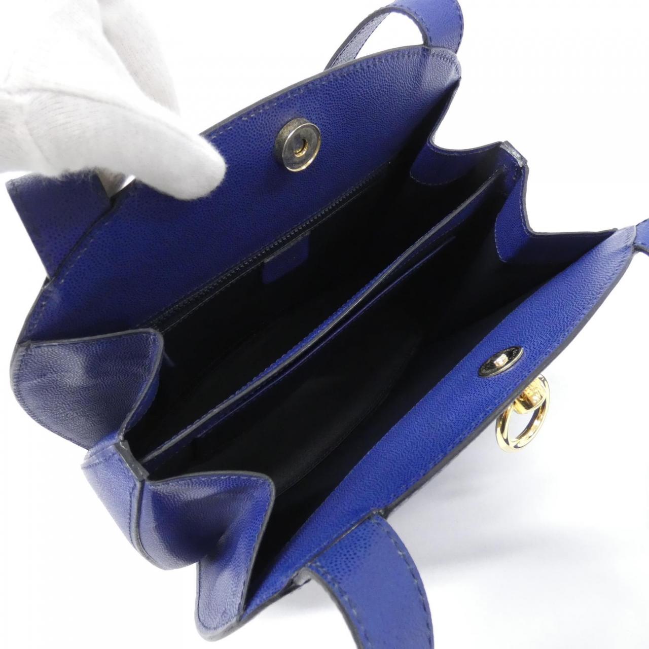 CELINE Shoulder Bag Leather 藍色 皮革 中古品A - 縮圖 9