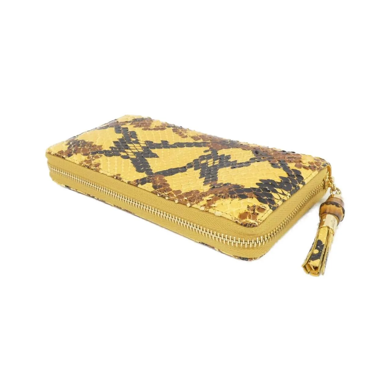 GUCCI 307984 Wallet Python 黃色 蟒蛇皮 中古品A - 縮圖 2