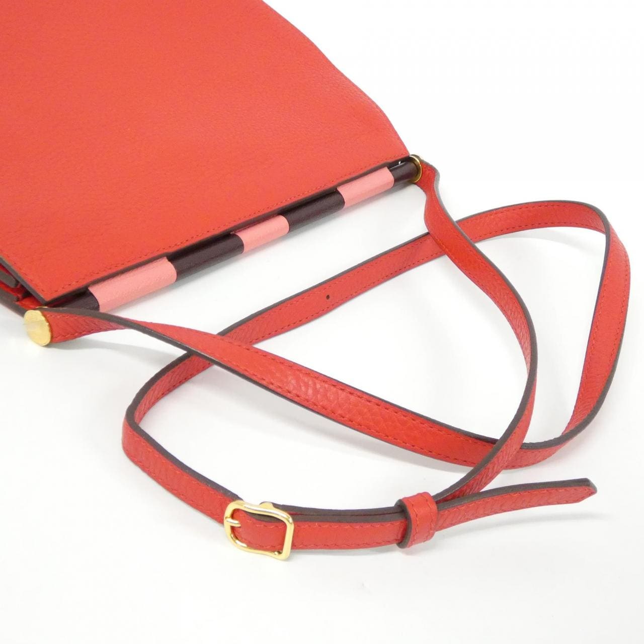 HERMES HERMÈS 079080CC Shoulder Bag Clemence Rouge Clemence 皮 中古品A - 縮圖 4