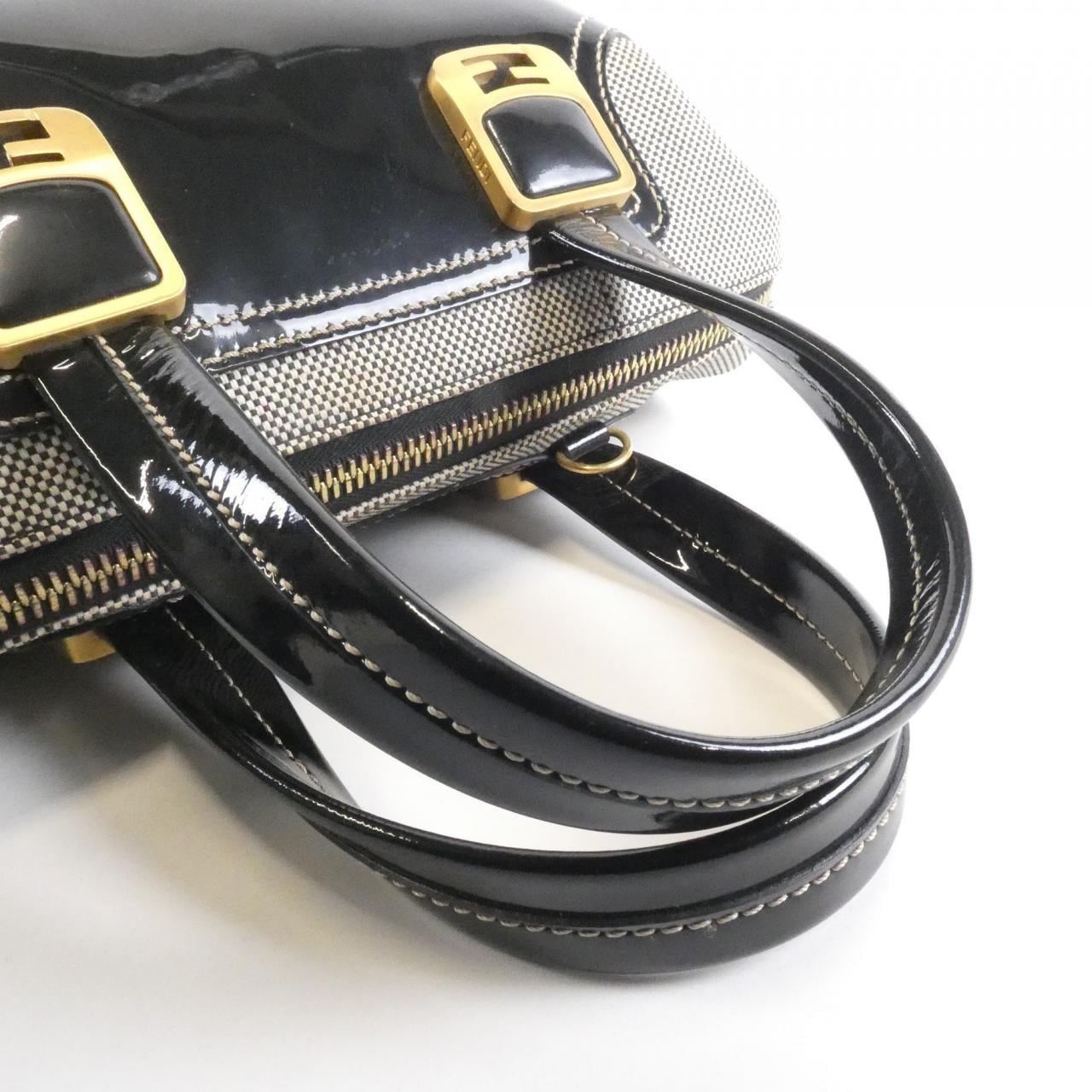 FENDI By The Way 8BL114 B94 Handbag Canvas 黑色 帆布 中古品B - 縮圖 6