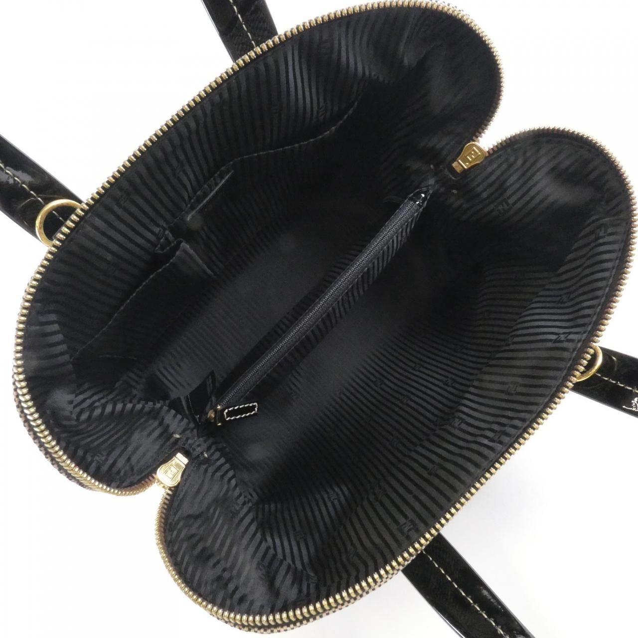 FENDI By The Way 8BL114 B94 Handbag Canvas 黑色 帆布 中古品B - 縮圖 7