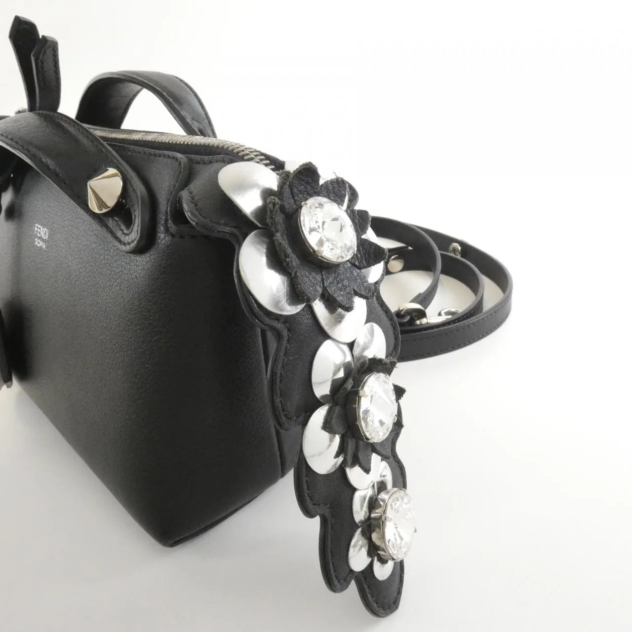 FENDI By The Way 8BL135 7RL Handbag Leather 黑色 皮革 中古品B - 縮圖 4