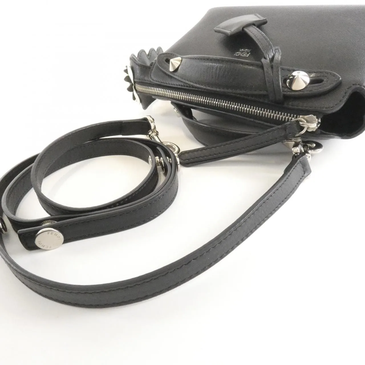 FENDI By The Way 8BL135 7RL Handbag Leather 黑色 皮革 中古品B - 縮圖 5