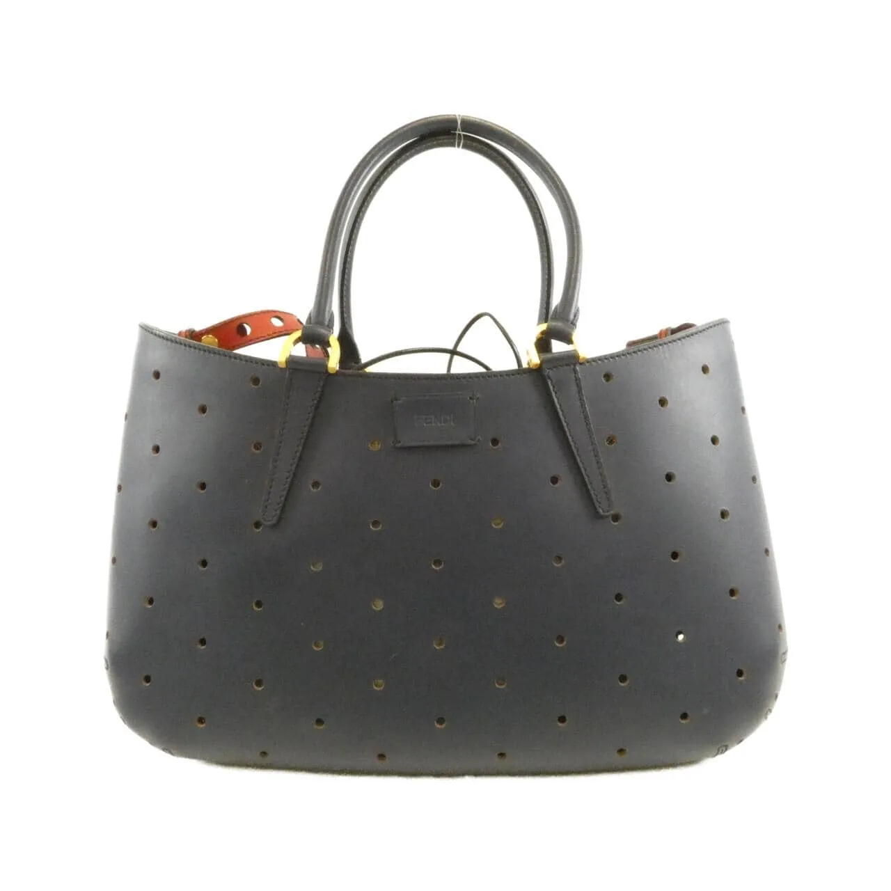 FENDI Peekaboo 8BN237 B0N Handbag Leather Navy