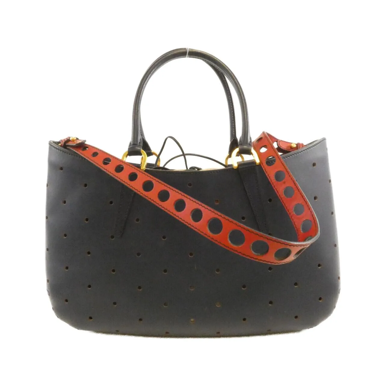 FENDI Peekaboo 8BN237 B0N Handbag Leather Navy Leather Rank B - Thumbnail 2