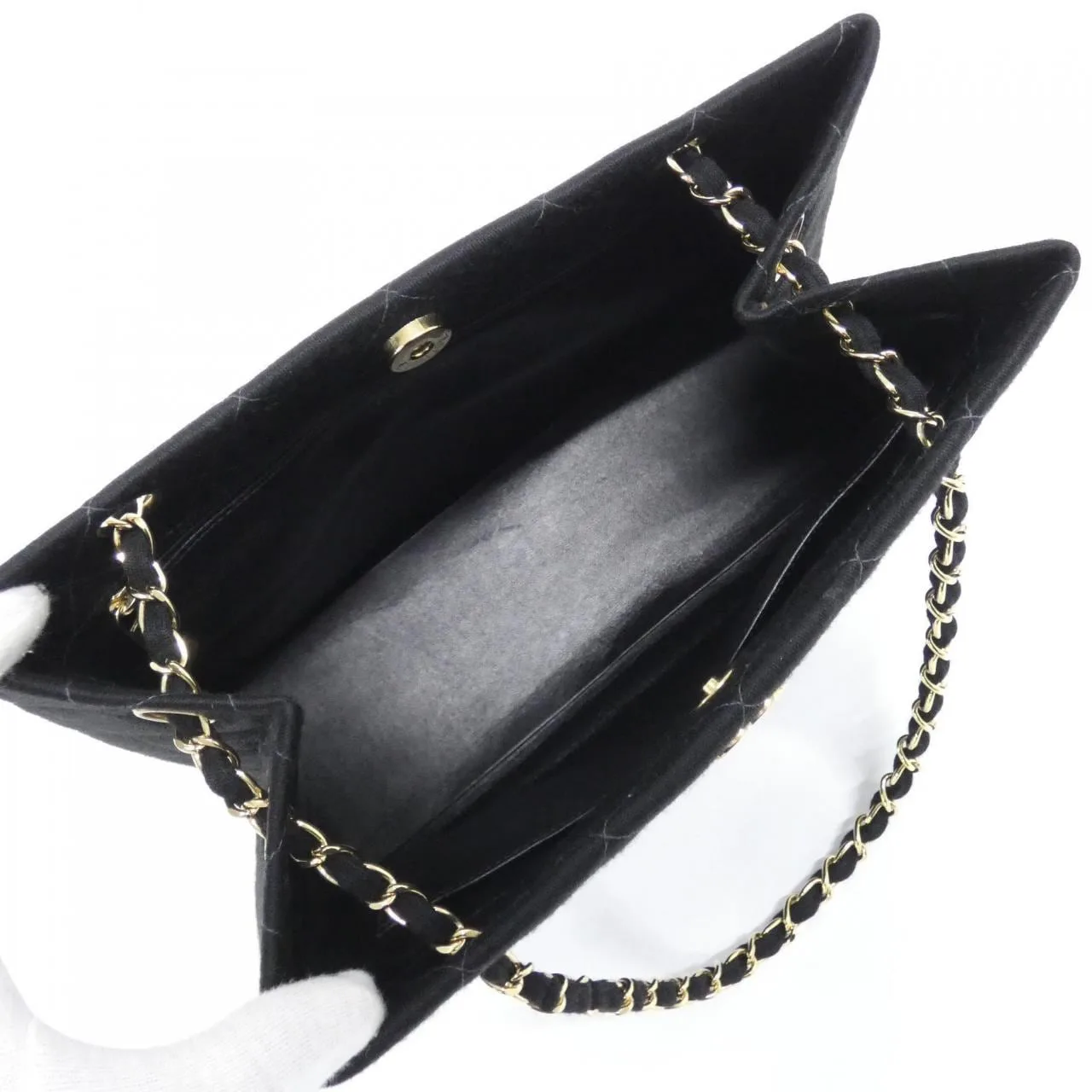 CHANEL 12811 Shoulder Canvas Black Canvas - Thumbnail 6