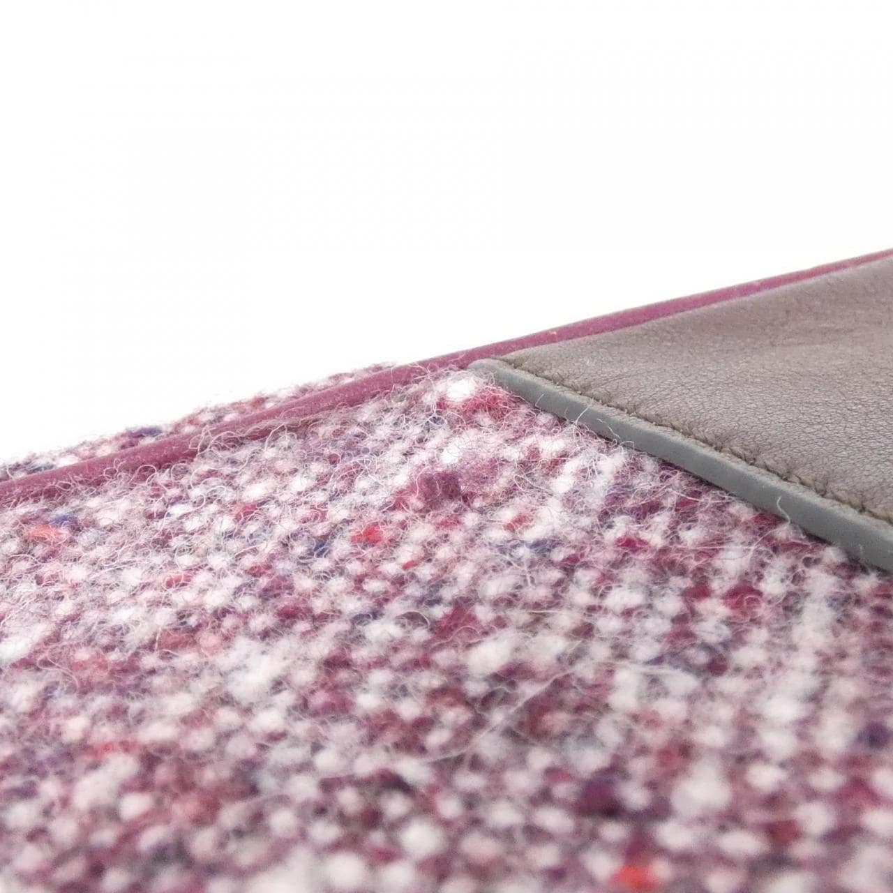 CELINE Boogie Bag Tweed 酒紅色 粗花呢 中古品A - 縮圖 3