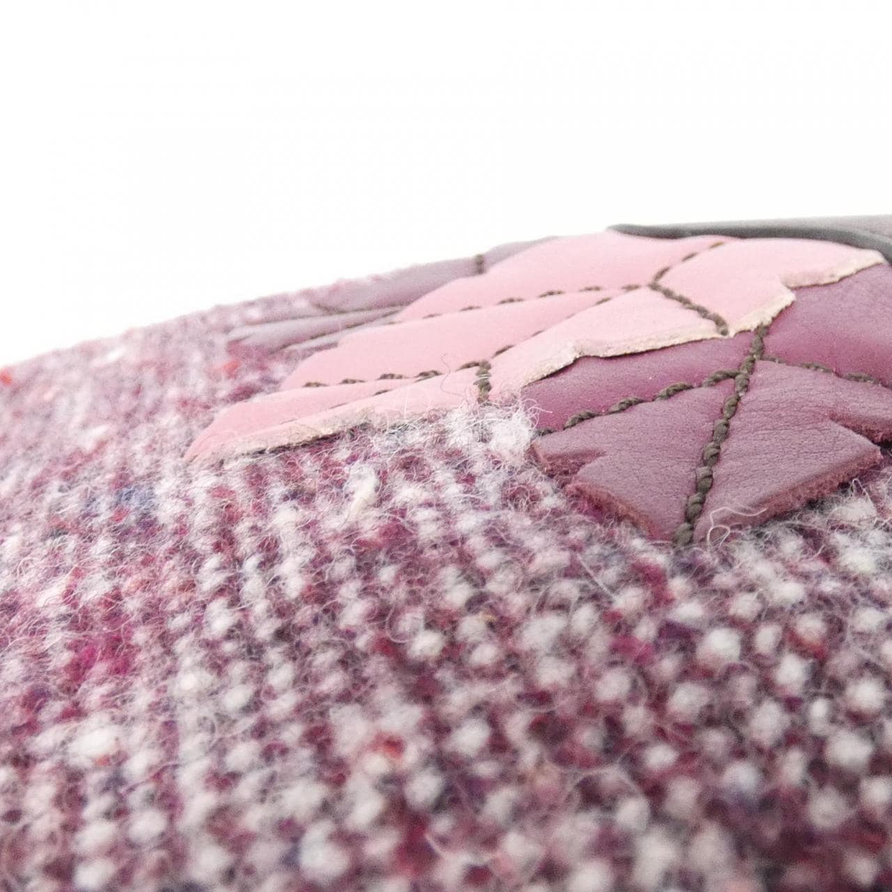 CELINE Boogie Bag Tweed 酒紅色 粗花呢 中古品A - 縮圖 6