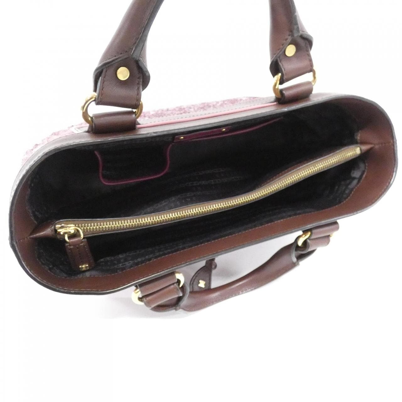 CELINE Boogie Bag Tweed 酒紅色 粗花呢 中古品A - 縮圖 10