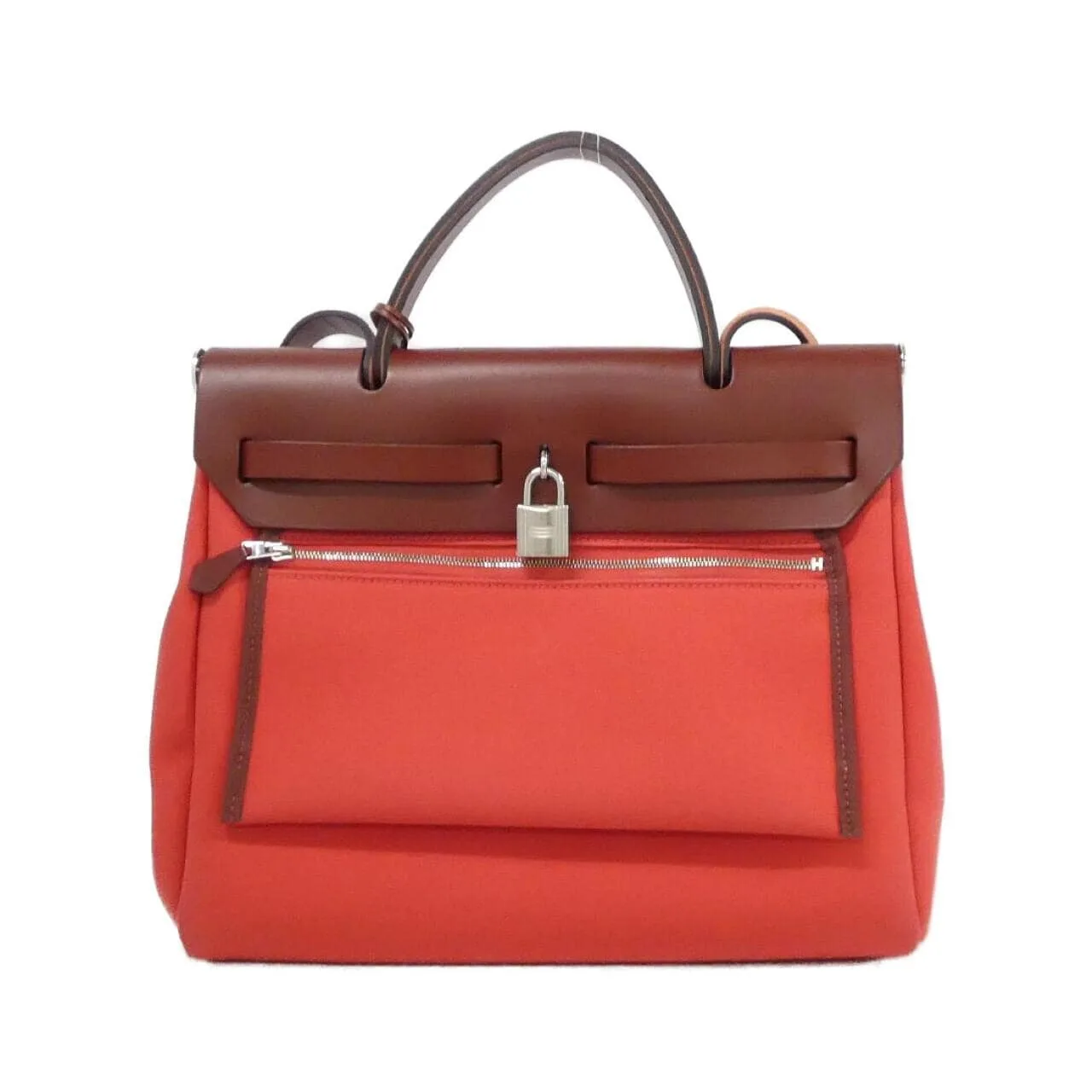 HERMES Herbag 079091CK Handbag Rouge Rank A - Thumbnail 2