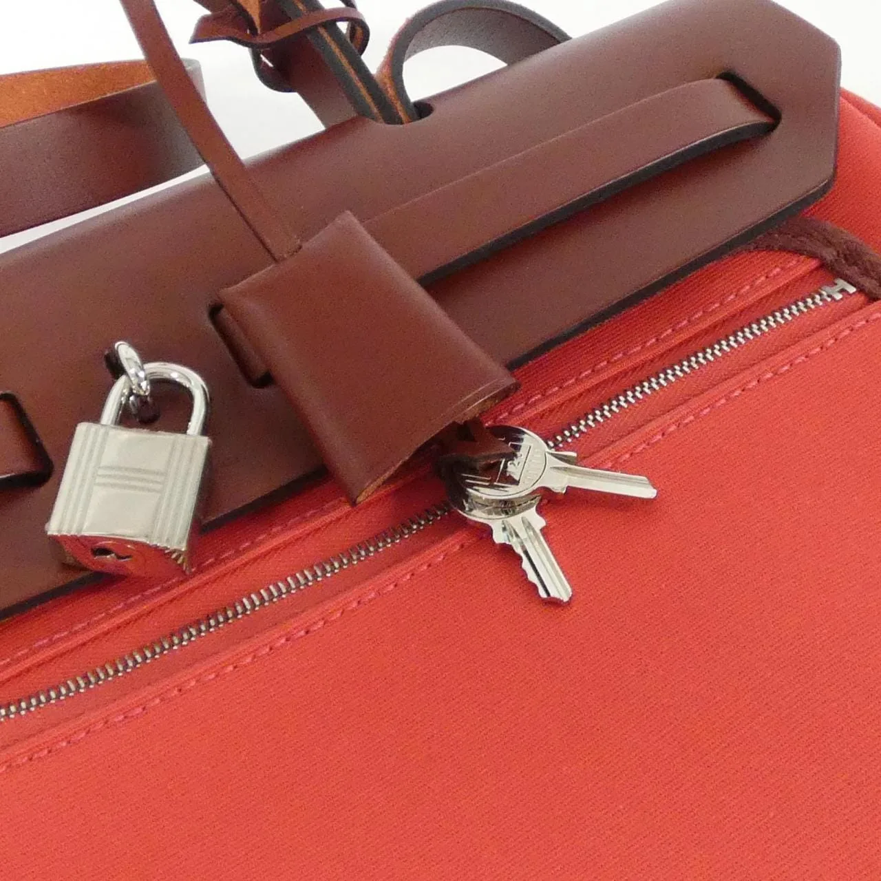 HERMES Herbag 079091CK Handbag Rouge Rank A - Thumbnail 5