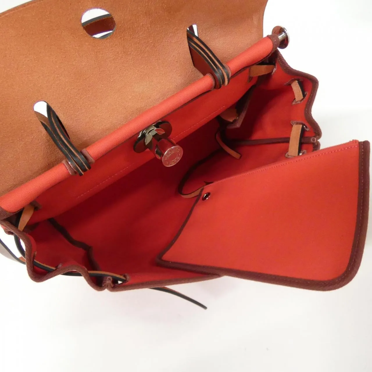 HERMES Herbag 079091CK Handbag Rouge Rank A - Thumbnail 8
