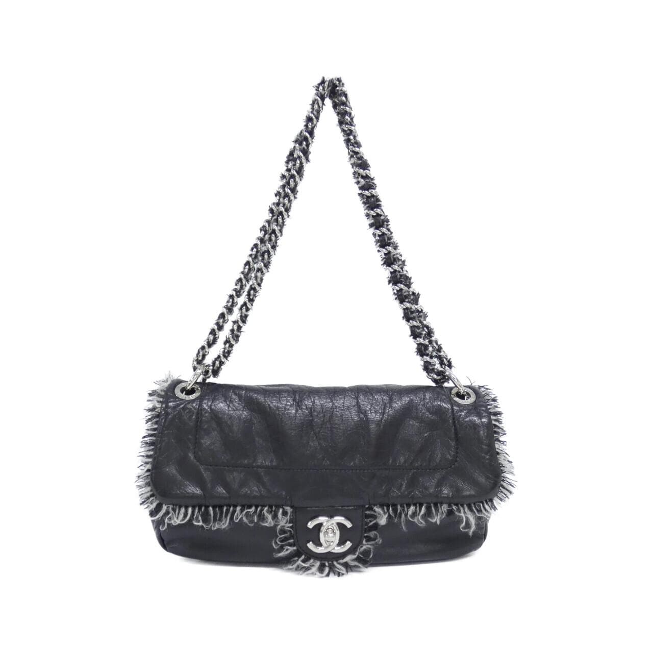 CHANEL 49593 Shoulder Bag Tweed Black