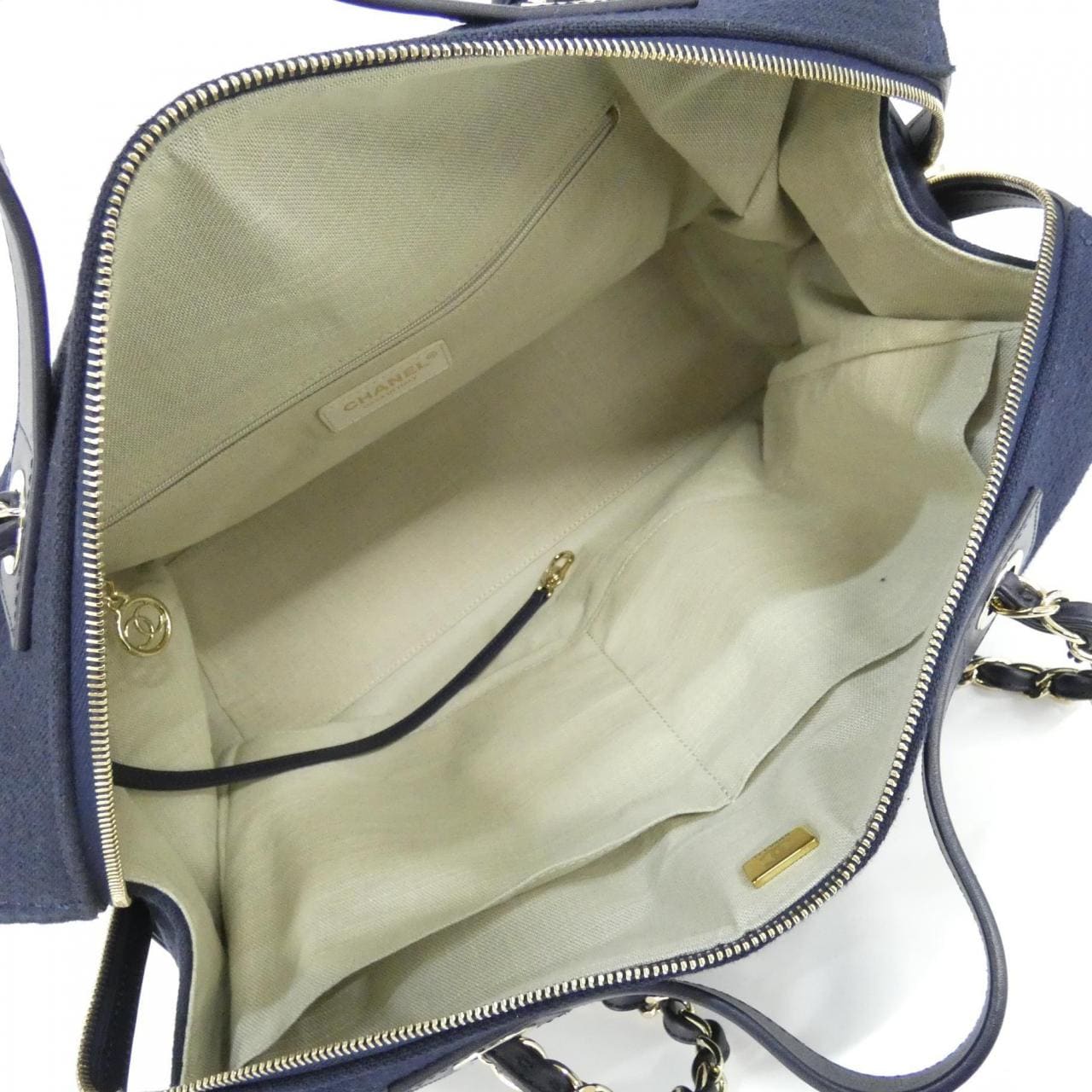 CHANEL Deauville AS4166 Boston Bag Navy - Thumbnail 8