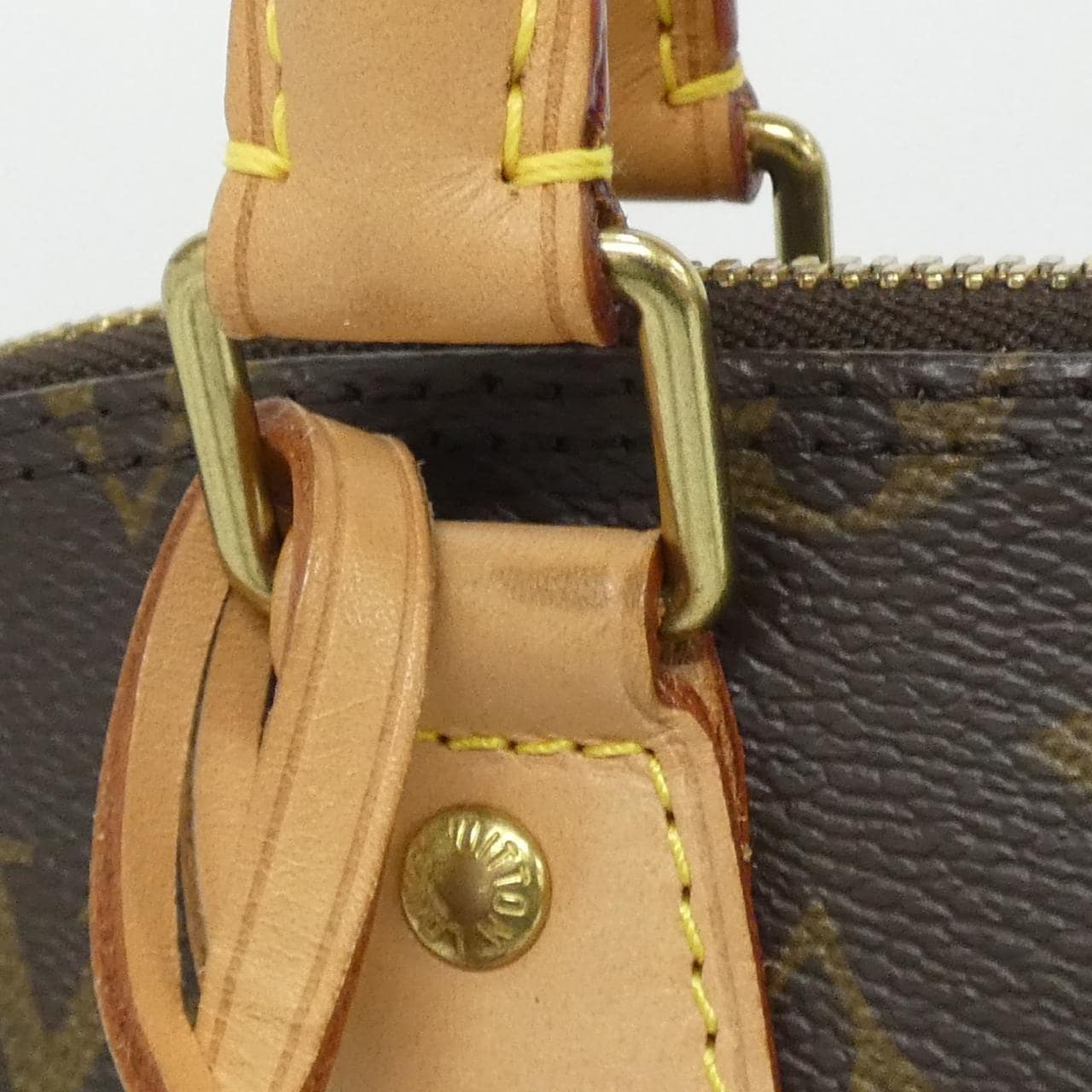 LOUIS VUITTON Alma M40878 Bag Monogram 黑色 Monogram 中古品A - 縮圖 6