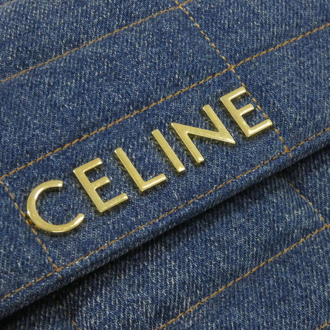 CELINE 111272ETN Shoulder Bag Denim 黑色 牛仔布 - 縮圖 4