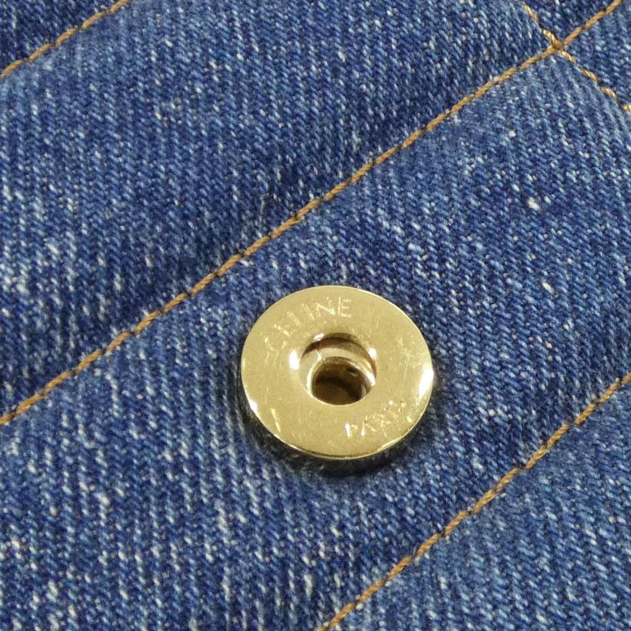 CELINE 111272ETN Shoulder Bag Denim 黑色 牛仔布 - 縮圖 7