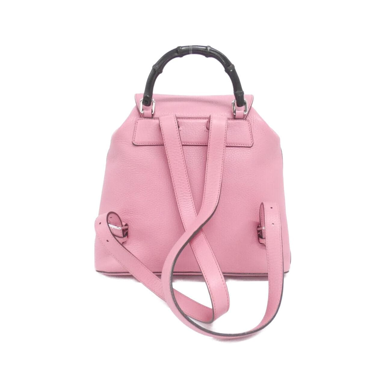 GUCCI Bamboo Daily 370833 A7M0N Backpack Leather 銀色 皮革 中古品A - 縮圖 2