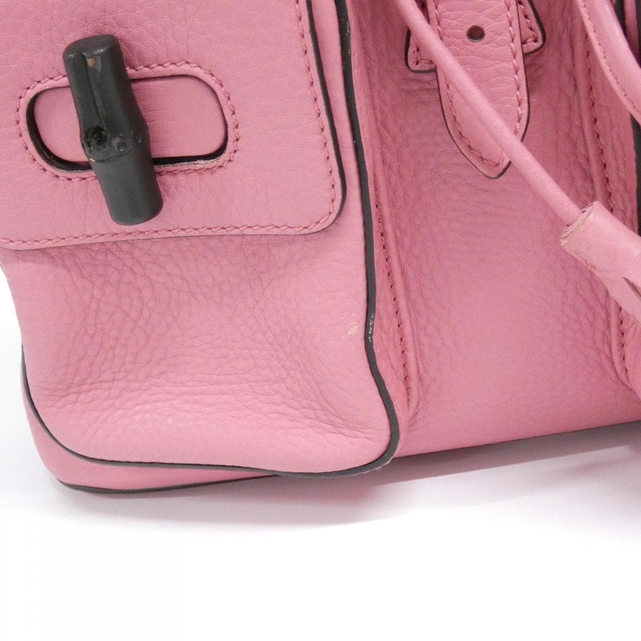 GUCCI Bamboo Daily 370833 A7M0N Backpack Leather 銀色 皮革 中古品A - 縮圖 4