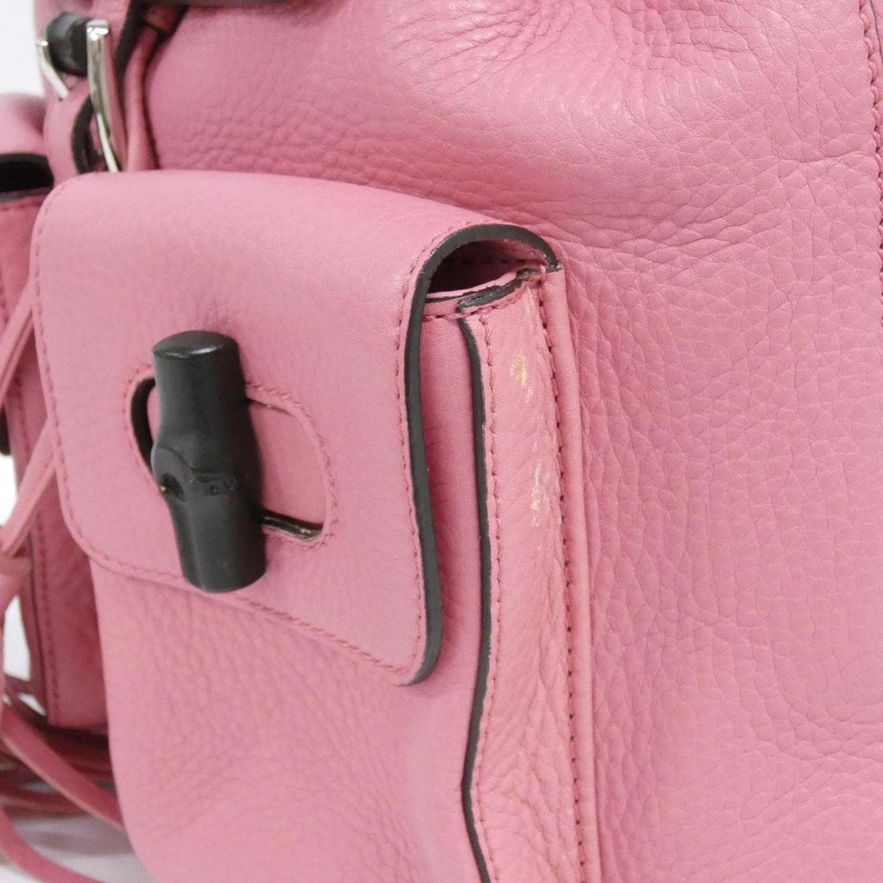 GUCCI Bamboo Daily 370833 A7M0N Backpack Leather 銀色 皮革 中古品A - 縮圖 5