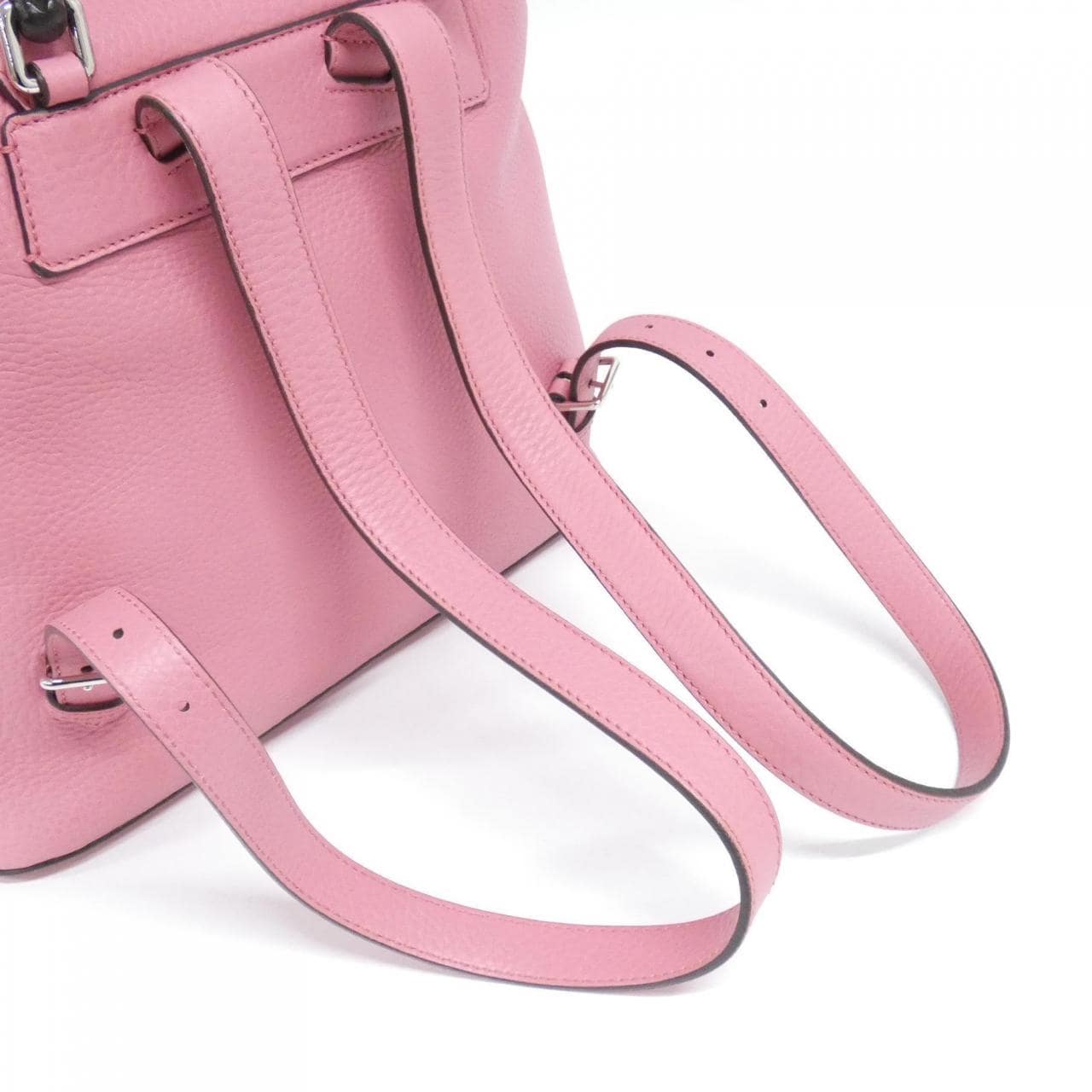 GUCCI Bamboo Daily 370833 A7M0N Backpack Leather 銀色 皮革 中古品A - 縮圖 8