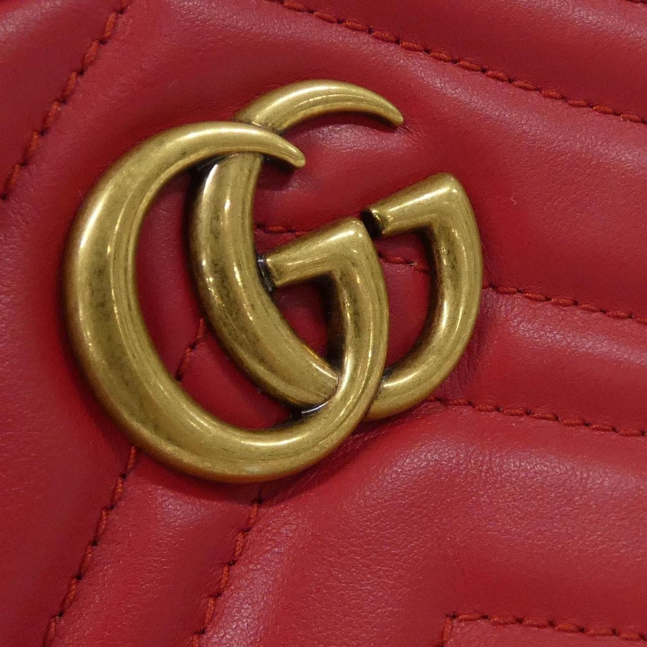 GUCCI GG Marmont 448065 DTD1T Shoulder Bag Leather 黑色 皮革 中古品A - 縮圖 4