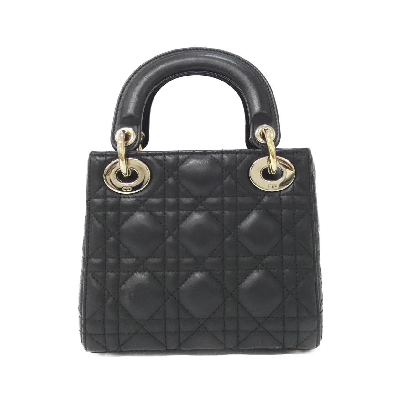 DIOR Lady Dior M0505ONGE Handbag Lambskin 黑色 羊皮 中古品A - 縮圖 2
