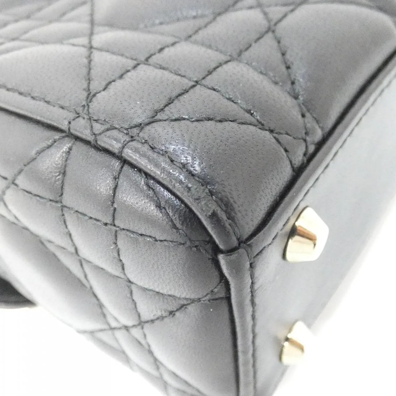 DIOR Lady Dior M0505ONGE Handbag Lambskin 黑色 羊皮 中古品A - 縮圖 3