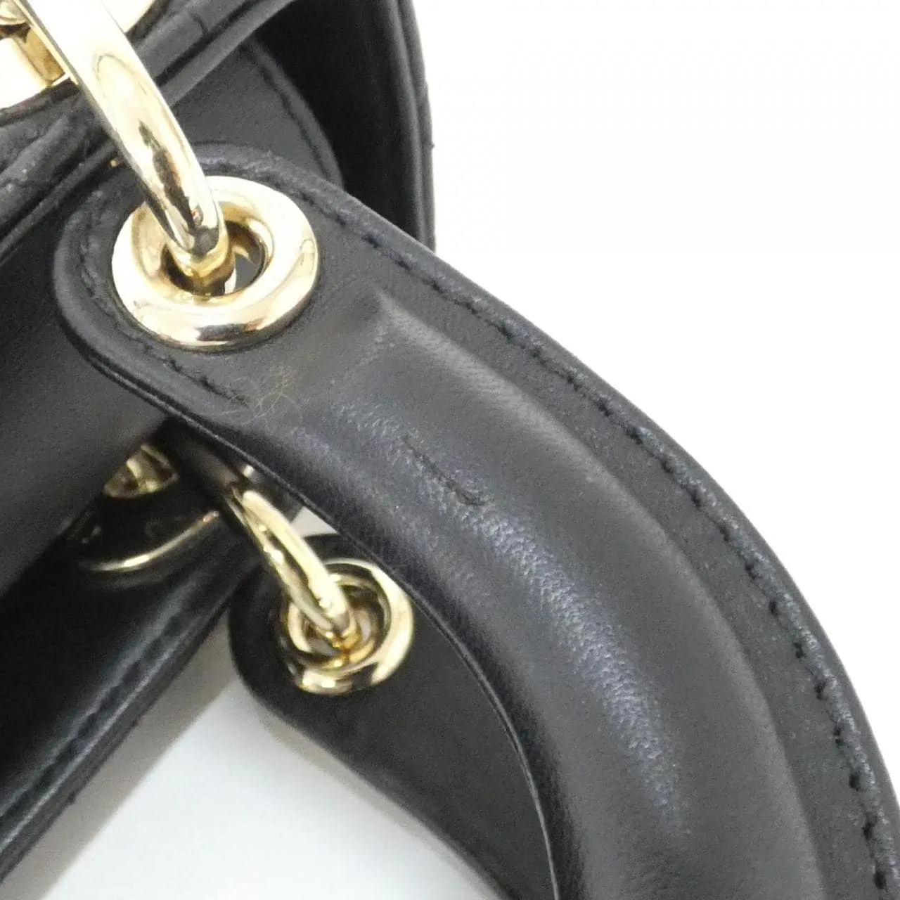 DIOR Lady Dior M0505ONGE Handbag Lambskin 黑色 羊皮 中古品A - 縮圖 7